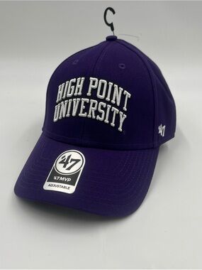 HIGH POINT UNIVERSITY 47 BRAND "MVP" STRUCTURED HAT (ADJUSTABLE) NWT PURPLE RARE